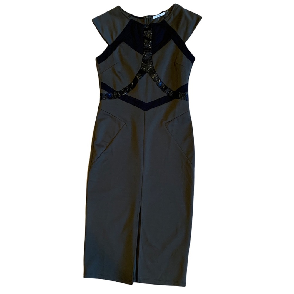 Olive and black pencil dress by Zio NY